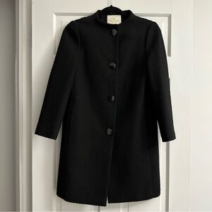 kate spade black tweed coat sz 00